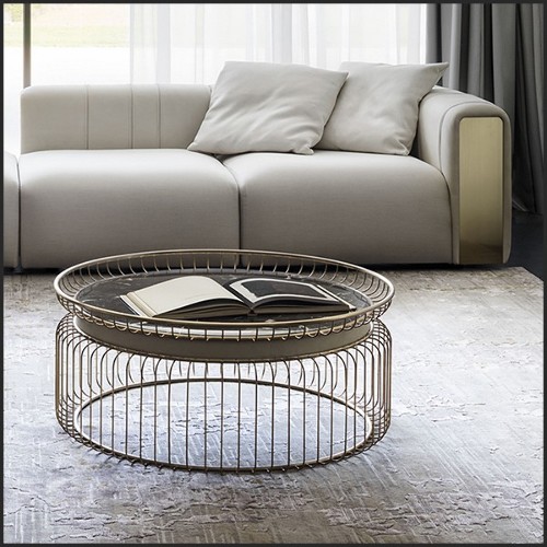 Coffee Table with Black Marble Top 150-Cigala