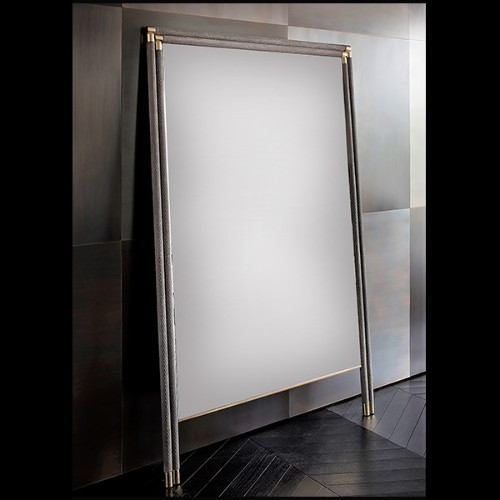 Miroir avec cadre en cuir véritable 150-Floor Smart