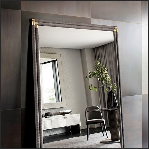 Mirror with Genuine Leather Frame 150-Floor Smart