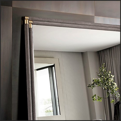 Miroir avec cadre en cuir véritable 150-Floor Smart