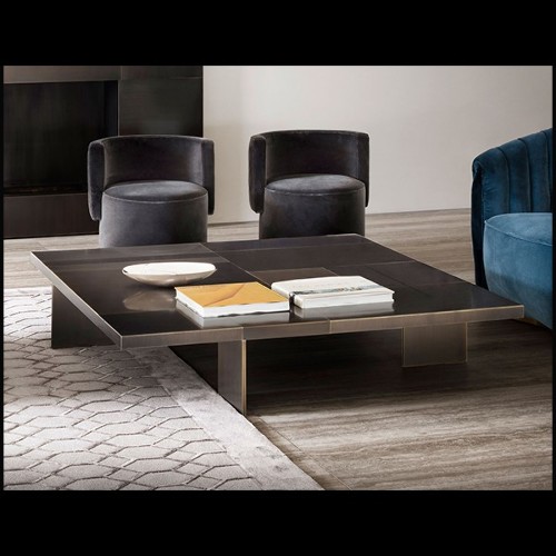 Coffee Table in Solid Wood with Bronze finish 150-Strada Bronze