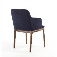 Armchair in Solid Walnut Wood 154-Velvet Walnut