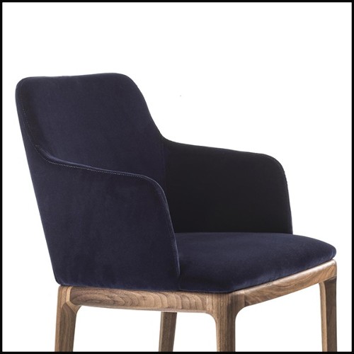 Fauteuil en noyer massif 154-Velvet Walnut