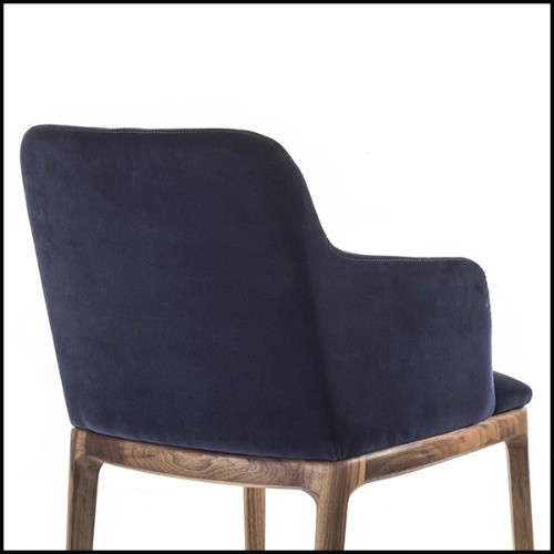 Fauteuil en noyer massif 154-Velvet Walnut