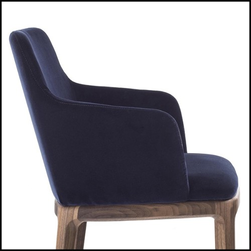 Fauteuil en noyer massif 154-Velvet Walnut