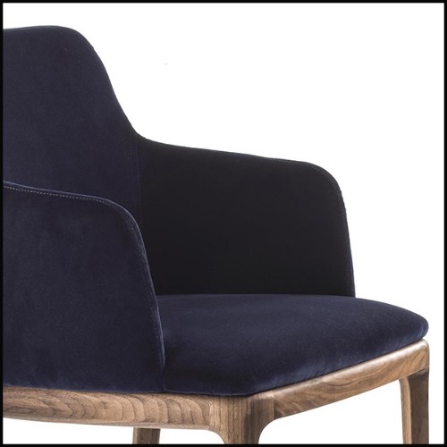 Fauteuil en noyer massif 154-Velvet Walnut