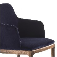 Armchair in Solid Walnut Wood 154-Velvet Walnut