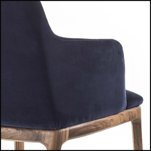 Armchair in Solid Walnut Wood 154-Velvet Walnut