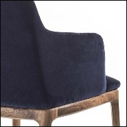 Fauteuil en noyer massif 154-Velvet Walnut
