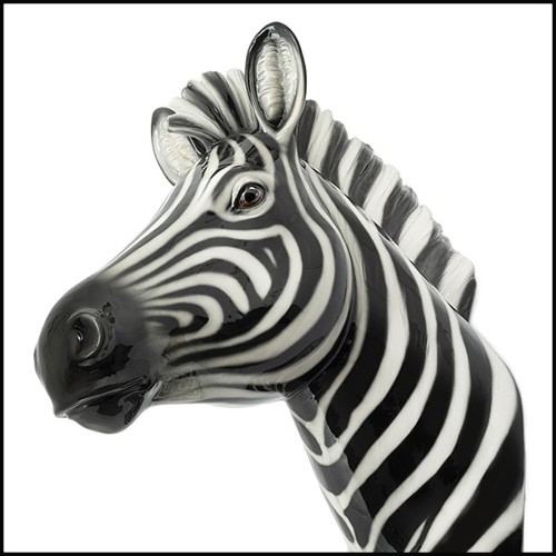 Sculpture in ceramic 162-Zebra Wall Head