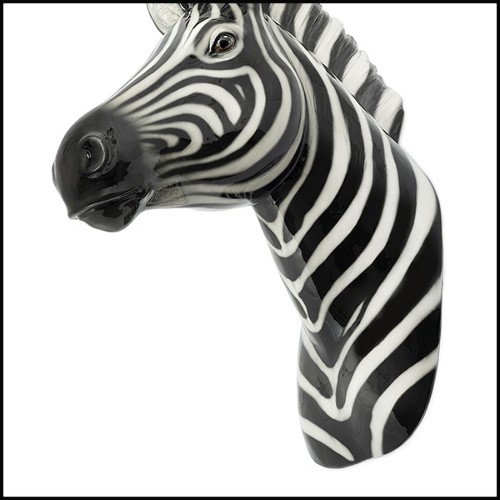 Sculpture in ceramic 162-Zebra Wall Head