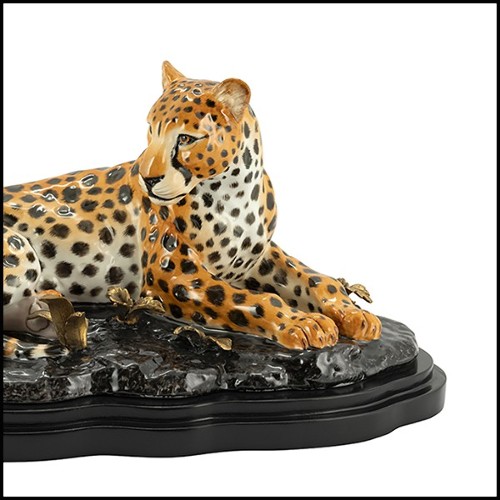 Sculpture en porcelaine 162-Leopard Laying
