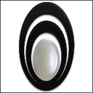 Miroir finitin lacquée noir 119-Serail Oval