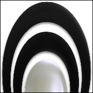 Mirror in Black Lacquered Finish 119-Serail Oval