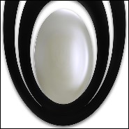 Miroir finitin lacquée noir 119-Serail Oval