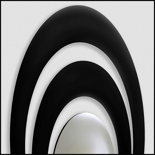 Miroir finitin lacquée noir 119-Serail Oval