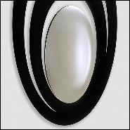 Miroir finitin lacquée noir 119-Serail Oval