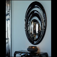 Miroir finitin lacquée noir 119-Serail Oval
