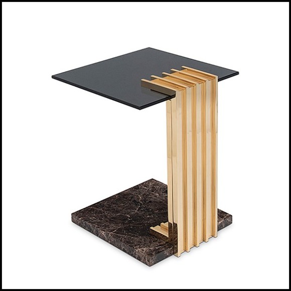 Table d'appoint en laiton massif poli 164-Oldies