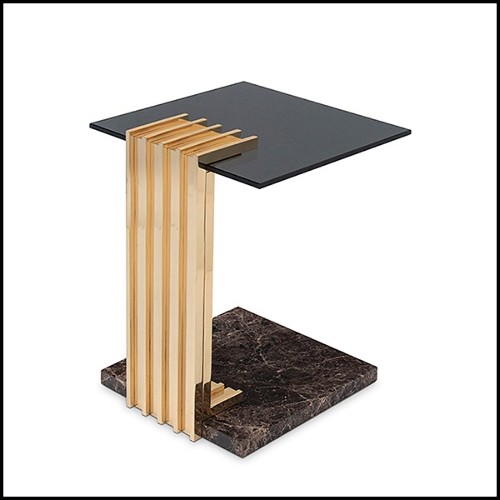 Table d'appoint en laiton massif poli 164-Oldies