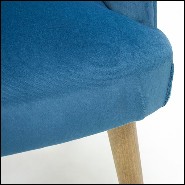 Chaise avec tissu en velours coloris bleu 176-Lalia