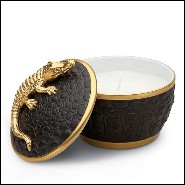 Candle box with 24 Karat Gold Plate 172-Gold Croco