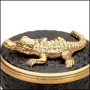 Boîte à bougie plaqué or 24 carats 172-Gold Croco