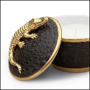 Candle box with 24 Karat Gold Plate 172-Gold Croco