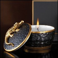 Candle box with 24 Karat Gold Plate 172-Gold Croco