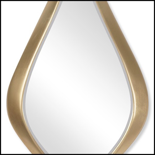 Mirror in Solid Mahogany Wood 119-Gold Drop