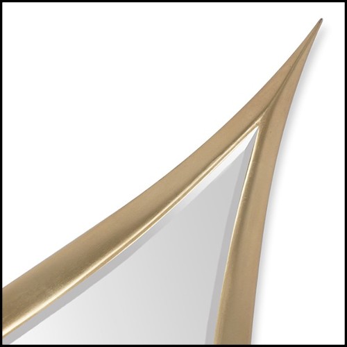 Mirror in Solid Mahogany Wood 119-Gold Drop