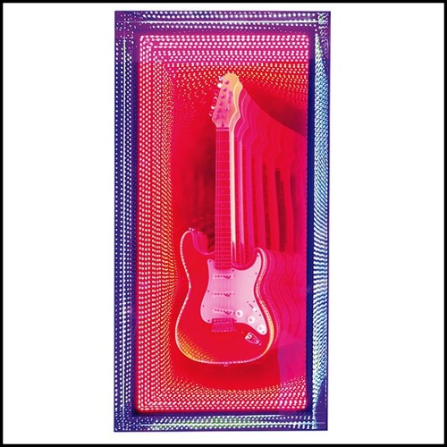 Wall Decoration Mirror with Led Lights PC-Guitar Infiny