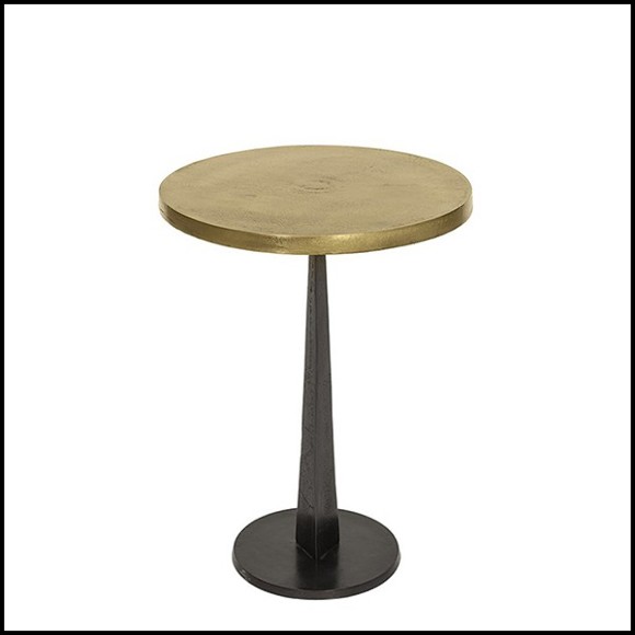Side Table with Top in Antique Metal Finish in Brass 162-Oldies Round