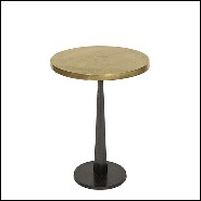 Side Table with Top in Antique Metal Finish in Brass 162-Oldies Round