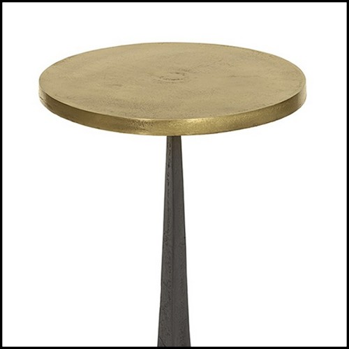 Side Table with Top in Antique Metal Finish in Brass 162-Oldies Round