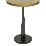 Side Table with Top in Antique Metal Finish in Brass 162-Oldies Round