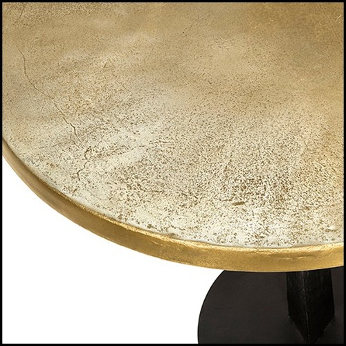 Side Table with Top in Antique Metal Finish in Brass 162-Oldies Round