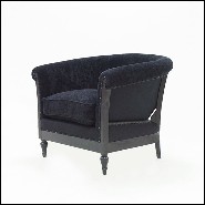 Fauteuil avec tissu en velours noir 176-Classical