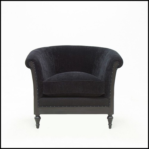 Fauteuil avec tissu en velours noir 176-Classical