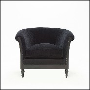 Armchair with Black Velvet Fabric 176-Classical