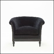 Fauteuil avec tissu en velours noir 176-Classical