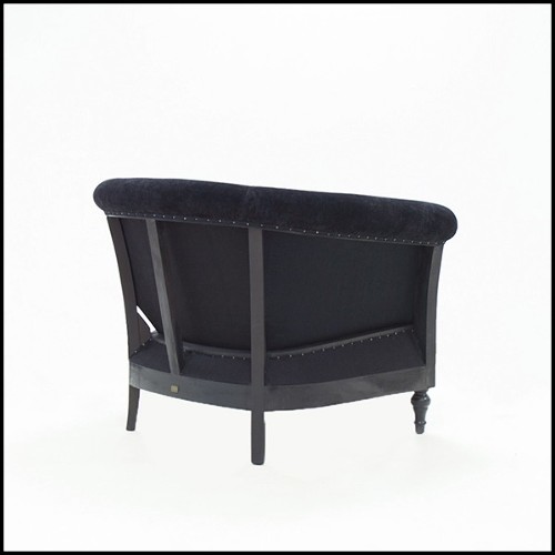 Fauteuil avec tissu en velours noir 176-Classical