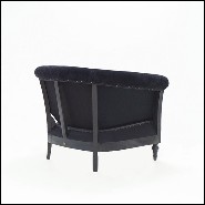 Fauteuil avec tissu en velours noir 176-Classical