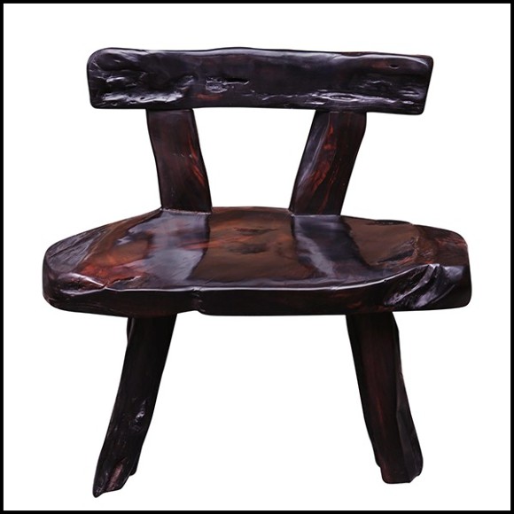 Bench with Backrest in Solid Ebony Wood PC-Ebony Thick 1