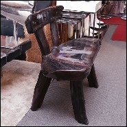 Bench with Backrest in Solid Ebony Wood PC-Ebony Thick 1