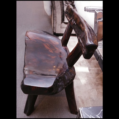 Banc avec dossier en ébène massif PC-Ebony Thick 1