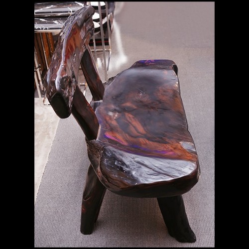 Banc avec dossier en ébène massif PC-Ebony Thick 1