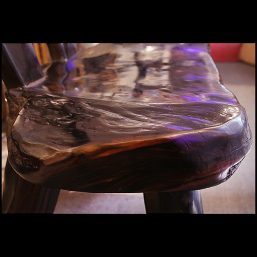 Bench with Backrest in Solid Ebony Wood PC-Ebony Thick 1