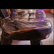 Bench with Backrest in Solid Ebony Wood PC-Ebony Thick 1