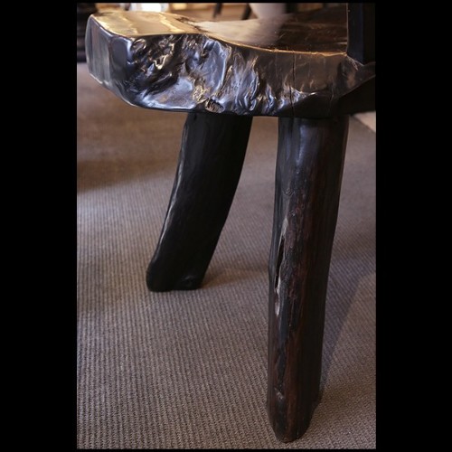 Bench with Backrest in Solid Ebony Wood PC-Ebony Thick 1
